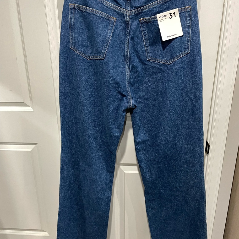 Reformation Wilder High Rise Wide Leg Jeans Rigid Denim Size 31